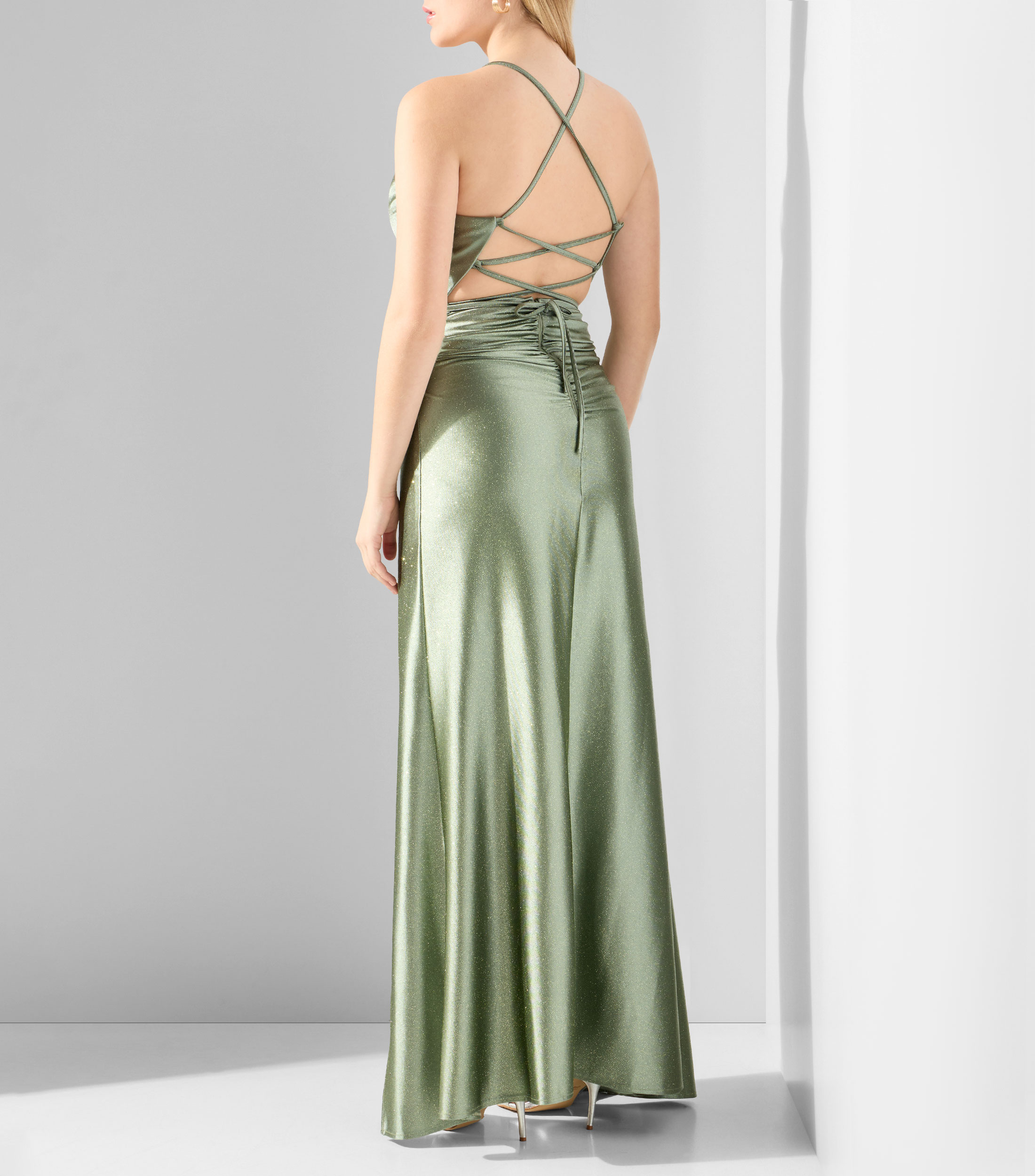 Vestido de fiesta largo liso Mujer